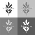 Vector set icon gluten free. Ears of wheat, cereal. Ear of oats. Royalty Free Stock Photo
