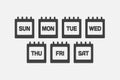 Vector set icon page calendar, days of the week