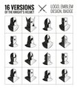 Vector set of icons of ancient helmets and protection.