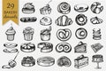 Vector set with bakery products