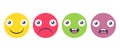 Vector set icons of emoji in different mood Royalty Free Stock Photo