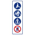 VECTOR. Set of icons. Escalator sign icons on white background. For safe work. For any use. Warns.