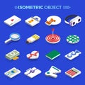 Vector set icons isometric 3d object concept business and techno Royalty Free Stock Photo