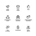 Vector set of icons for natural and organic cosmetic and product