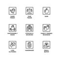 Vector set of icons for natural and organic cosmetic and product Royalty Free Stock Photo