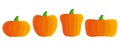 Vector set icons of pumpkin for Halloween in flat style