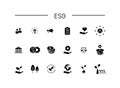 Vector set of  icons related to ESG, Environmental, social governance.,   line color vector illustration Royalty Free Stock Photo