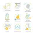 Vector set icons related to types and techniques of mentorship.