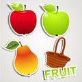 Vector set of icons/strikers: fruits