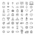 Vector set icons thin line concept business and technology content. Flat design illustration. Royalty Free Stock Photo