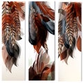 Vector set of identity templates with colorful feathers Royalty Free Stock Photo