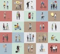 Vector set of illustrated people Royalty Free Stock Photo