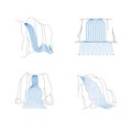 Vector set of illustration of waterfall cascade Royalty Free Stock Photo