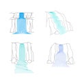 Vector set of illustration of waterfall cascade Royalty Free Stock Photo