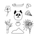 Vector set of illustrations for the Chinese New Year.Collection of images panda Royalty Free Stock Photo