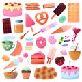 Vector set of illustrations of sweet food