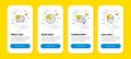 Vector set of Image carousel, Fan engine and Diploma line icons set. Vector