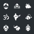 Vector Set of India Symbols Icons.