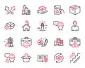 Vector Set of Industrial icons related to Building warning, Home and Foreman. Vector