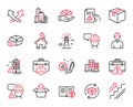 Vector Set of Industrial icons related to Building warning, Home and Foreman. Vector