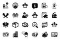 Vector Set of Industrial icons related to Technical algorithm, Engineer and Send box. Vector