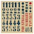 Vector set of Industrial stencil numbers Royalty Free Stock Photo