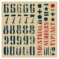 Vector set of Industrial stencil numbers Royalty Free Stock Photo