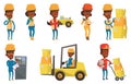 Vector set of industrial workers. Royalty Free Stock Photo