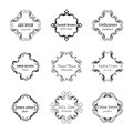 Vector set of ink logo frame isolated on white Royalty Free Stock Photo