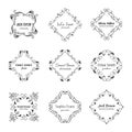 Vector set of ink logo frame isolated on white Royalty Free Stock Photo