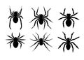 vector set of insects spiders beetles arthropods stencil illustration simple design