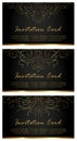 Vector set of Invitation card - luxury black and gold style