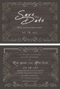 Vector set of invitation cards with elements Wedding collection