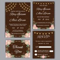 Vector set of invitation cards flowers elements