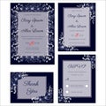 Vector set of invitation cards flowers elements