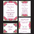 Vector set of invitation cards flowers elements