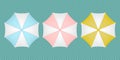 Vector set of isolated beach umbrellas Royalty Free Stock Photo