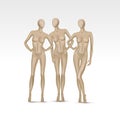 Vector Set of Isolated Female Mannequins