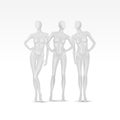 Vector Set of Isolated Female Mannequins