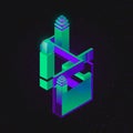 Vector set of isometric flat cubes constructor, abstract shapes and icons made of cubes.