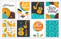 Jazz festival posters, flyers, banners, greeting cards template