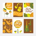 Jazz festival posters, flyers, banners, greeting cards template