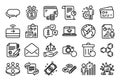 Vector set of Justice scales, Recovery trash and Contactless payment line icons set. Vector