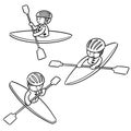 Vector set of kayak