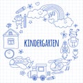 Vector set of kindergarten images