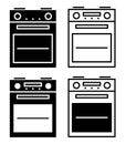 vector set of kitchen electric cookers