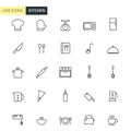 Vector set kitchen line icons Royalty Free Stock Photo