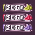 Vector set labels for fruit Ice Cream Royalty Free Stock Photo