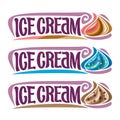 Vector set labels for Ice Cream Royalty Free Stock Photo