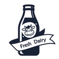Vector set of labels and icons for milk and dairy produce. Royalty Free Stock Photo
